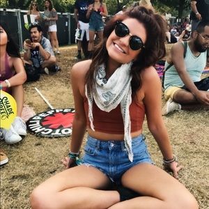 Rust Crop tank with details in back!